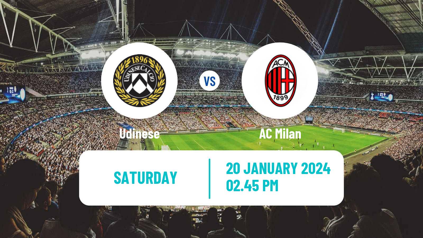 Soccer Italian Serie A Udinese - Milan