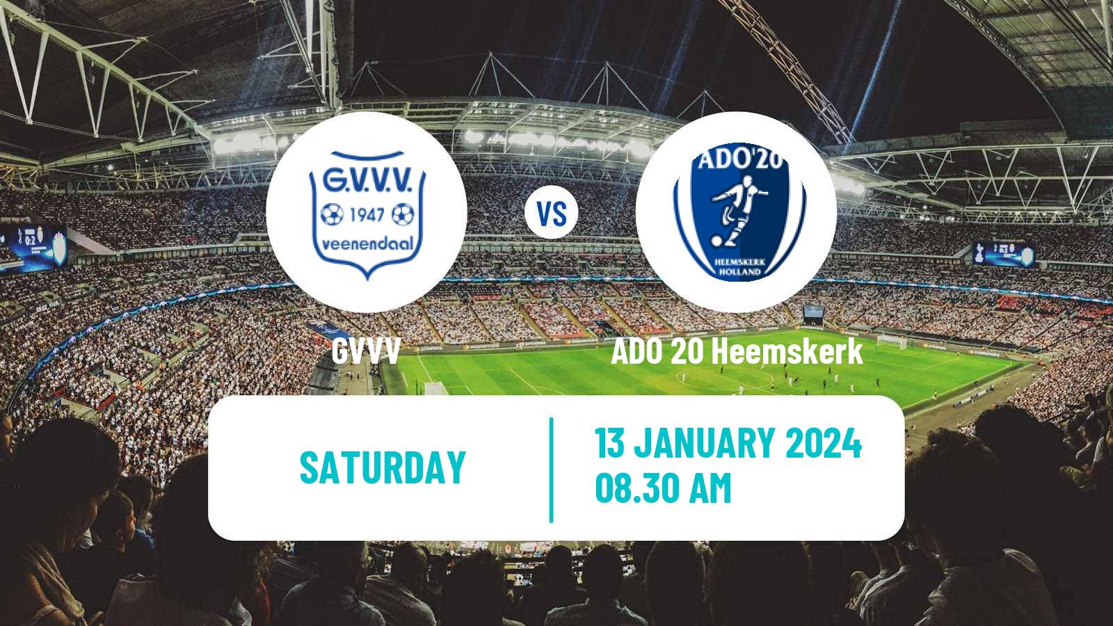 Soccer Dutch Tweede Divisie GVVV - ADO 20 Heemskerk