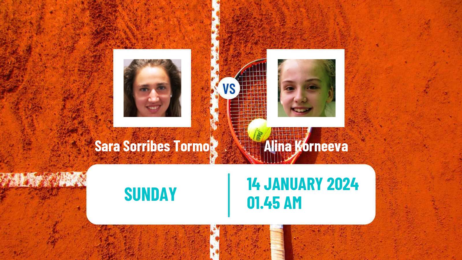 Tennis WTA Australian Open Sara Sorribes Tormo - Alina Korneeva