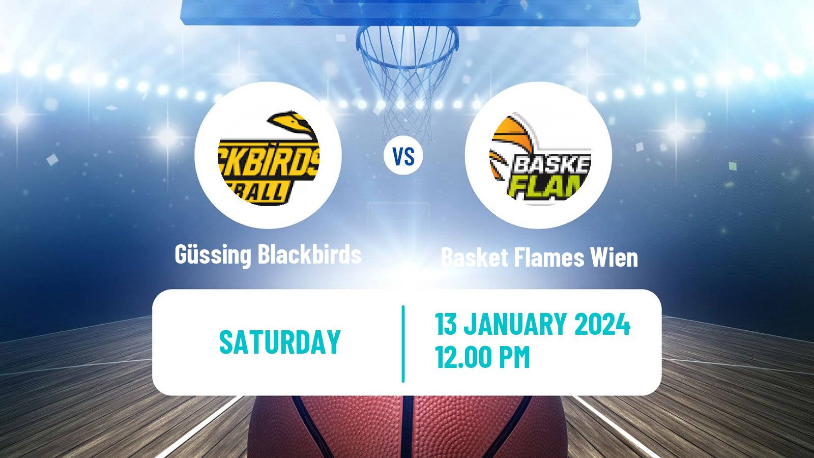 Basketball Austrian Zweite Liga Basketball Güssing Blackbirds - Basket Flames Wien