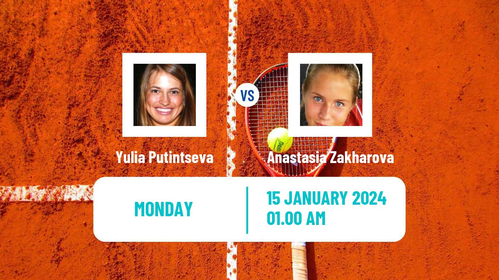 Tennis WTA Australian Open Yulia Putintseva - Anastasia Zakharova