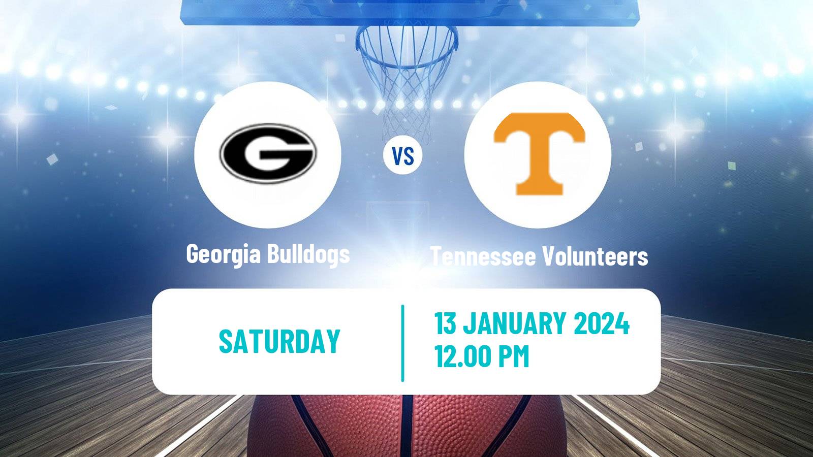 Basketball NCAA College Basketball Georgia Bulldogs - Tennessee Volunteers