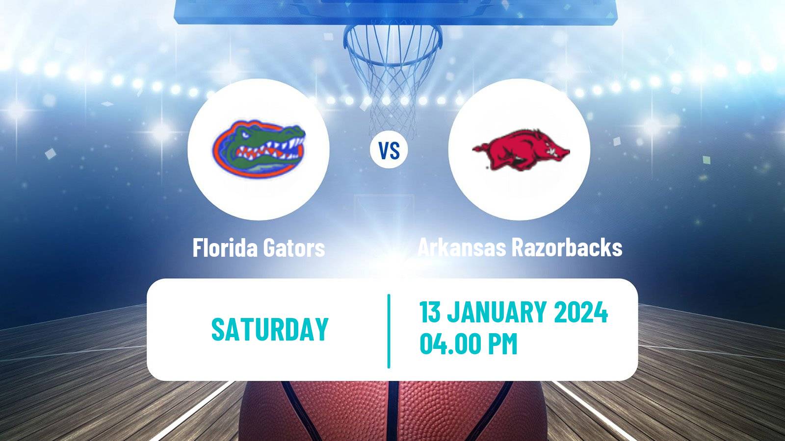 Basketball NCAA College Basketball Florida Gators - Arkansas Razorbacks