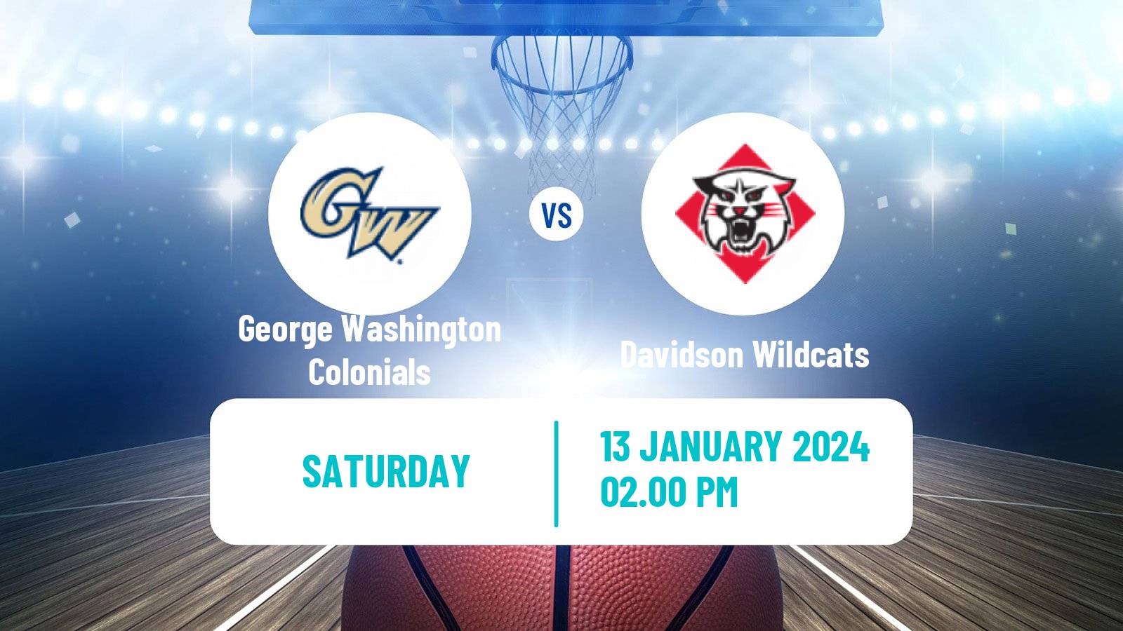 Basketball NCAA College Basketball George Washington Colonials - Davidson Wildcats