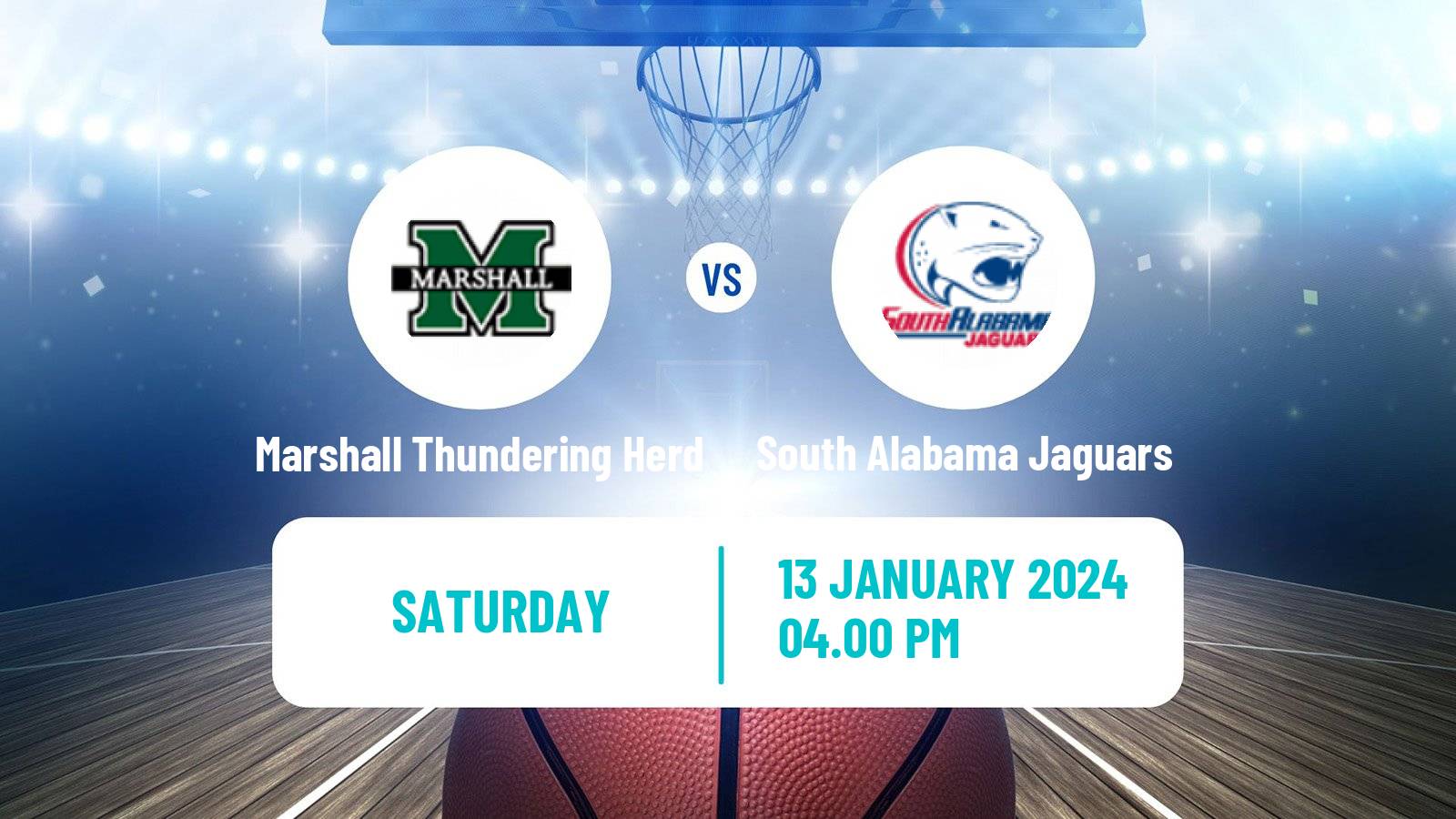 Basketball NCAA College Basketball Marshall Thundering Herd - South Alabama Jaguars