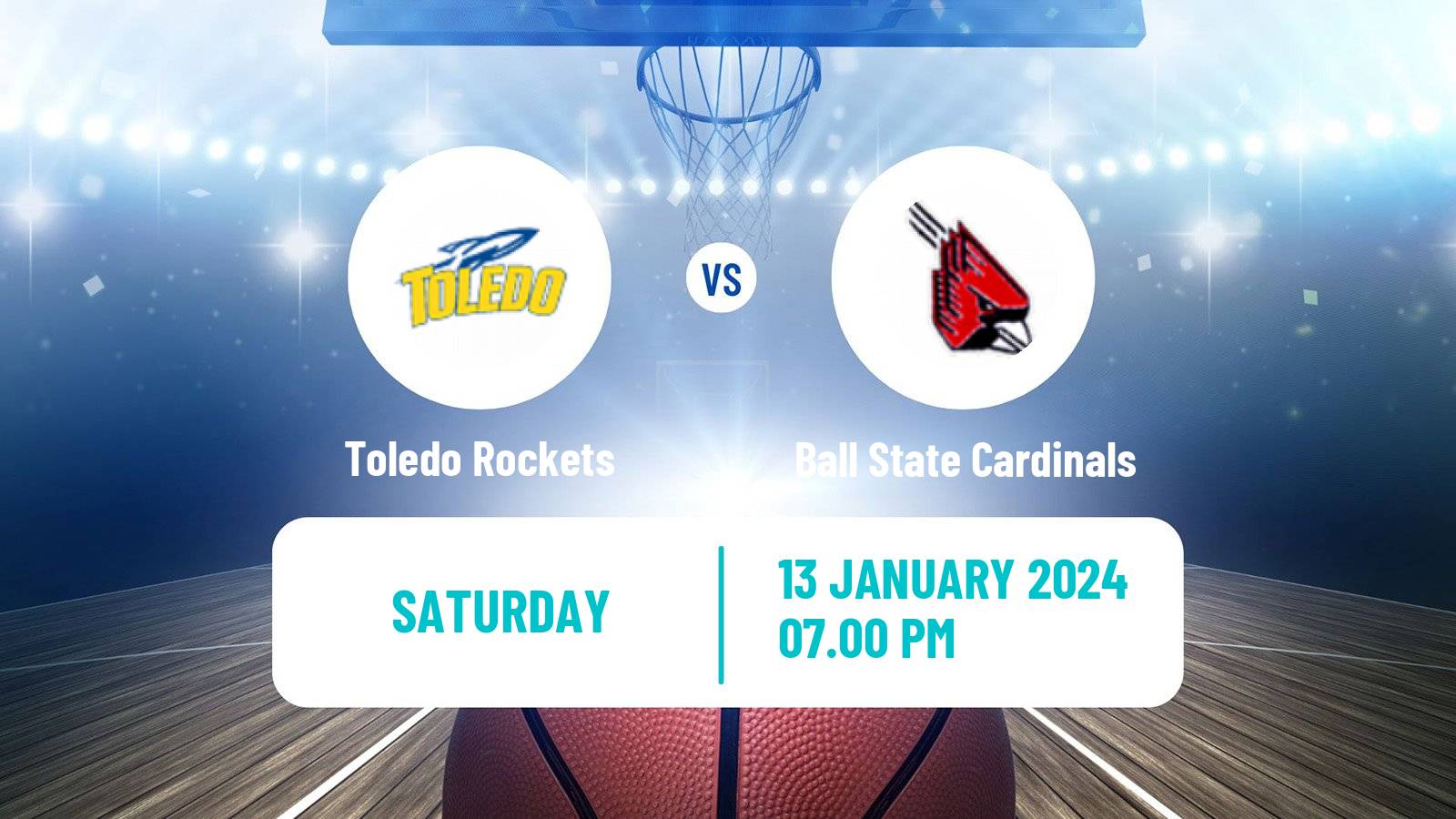 Basketball NCAA College Basketball Toledo Rockets - Ball State Cardinals