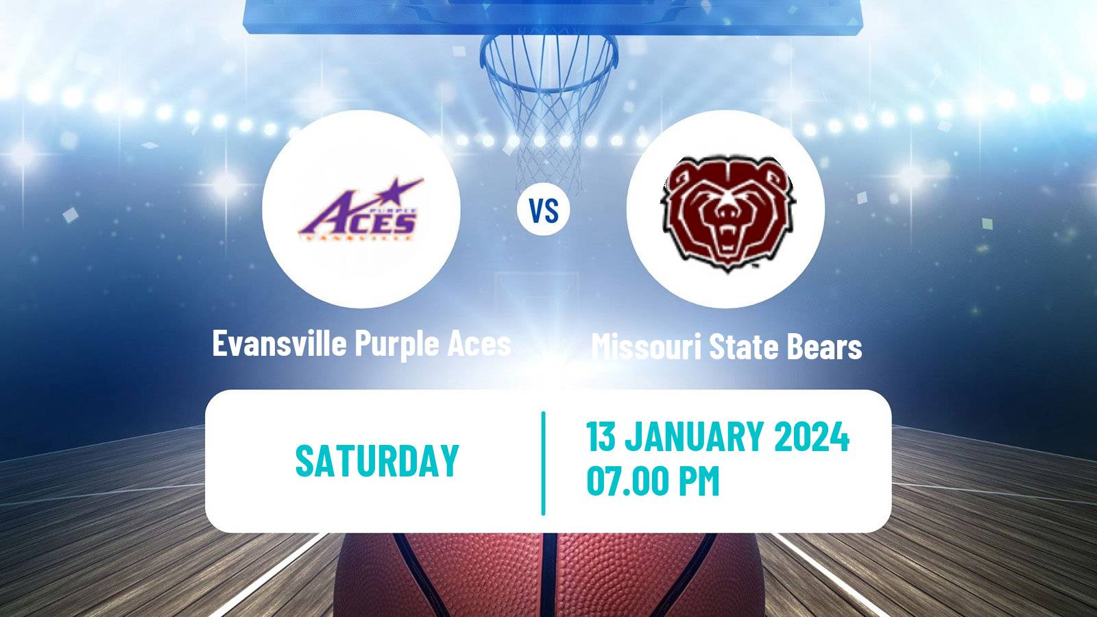 Basketball NCAA College Basketball Evansville Purple Aces - Missouri State Bears