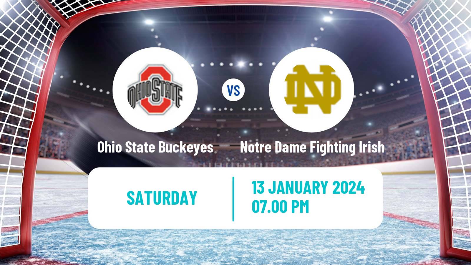Hockey NCAA Hockey Ohio State Buckeyes - Notre Dame Fighting Irish