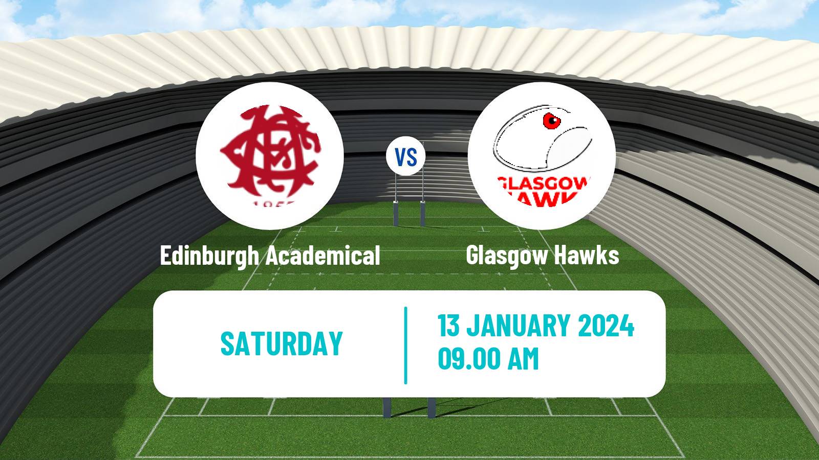 Rugby union Scottish Tennents Premiership Rugby Edinburgh Academical - Glasgow Hawks