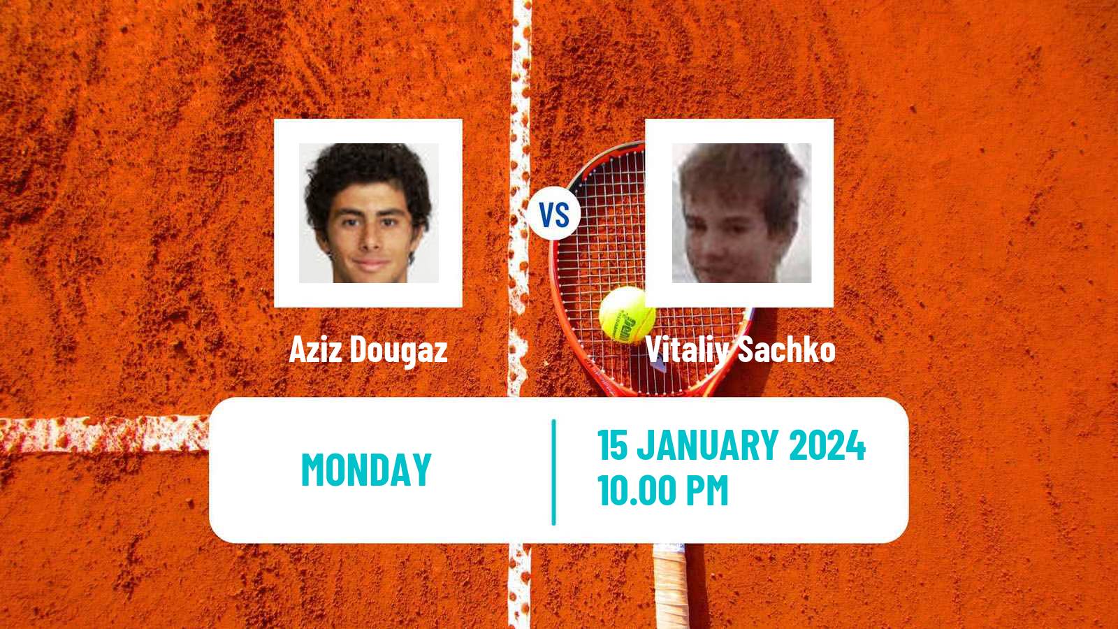 Tennis Nonthaburi 3 Challenger Men Aziz Dougaz - Vitaliy Sachko