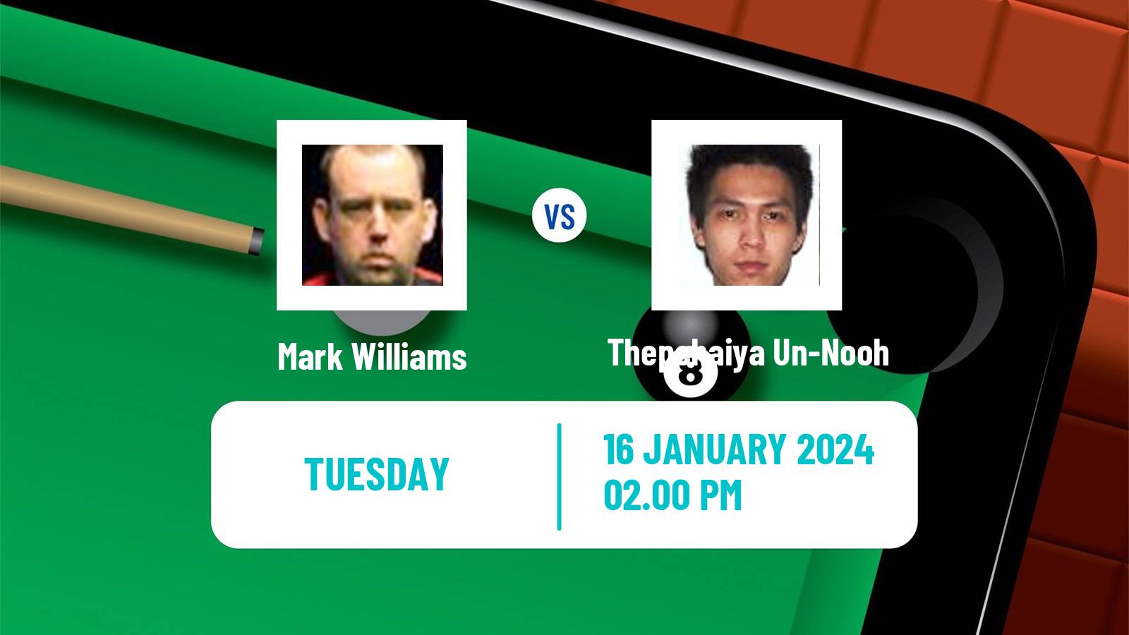 Snooker World Grand Prix Mark Williams - Thepchaiya Un-Nooh