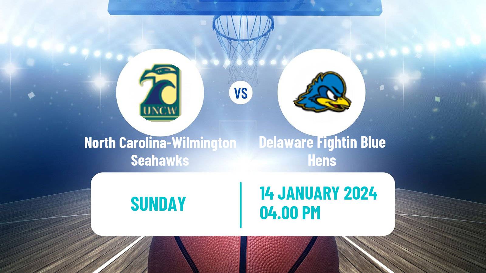 Basketball NCAA College Basketball North Carolina-Wilmington Seahawks - Delaware Fightin Blue Hens