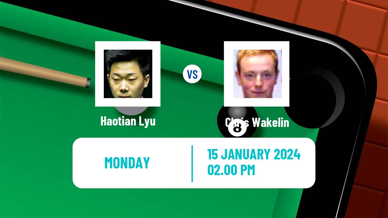 Snooker World Grand Prix Haotian Lyu - Chris Wakelin