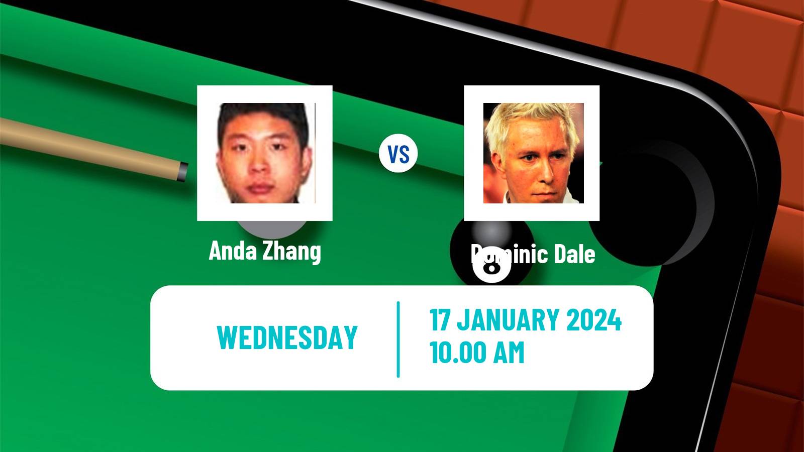 Snooker World Grand Prix Anda Zhang - Dominic Dale