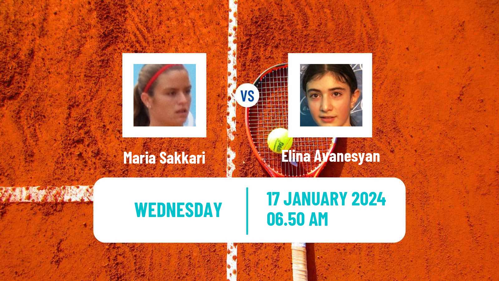 Tennis WTA Australian Open Maria Sakkari - Elina Avanesyan