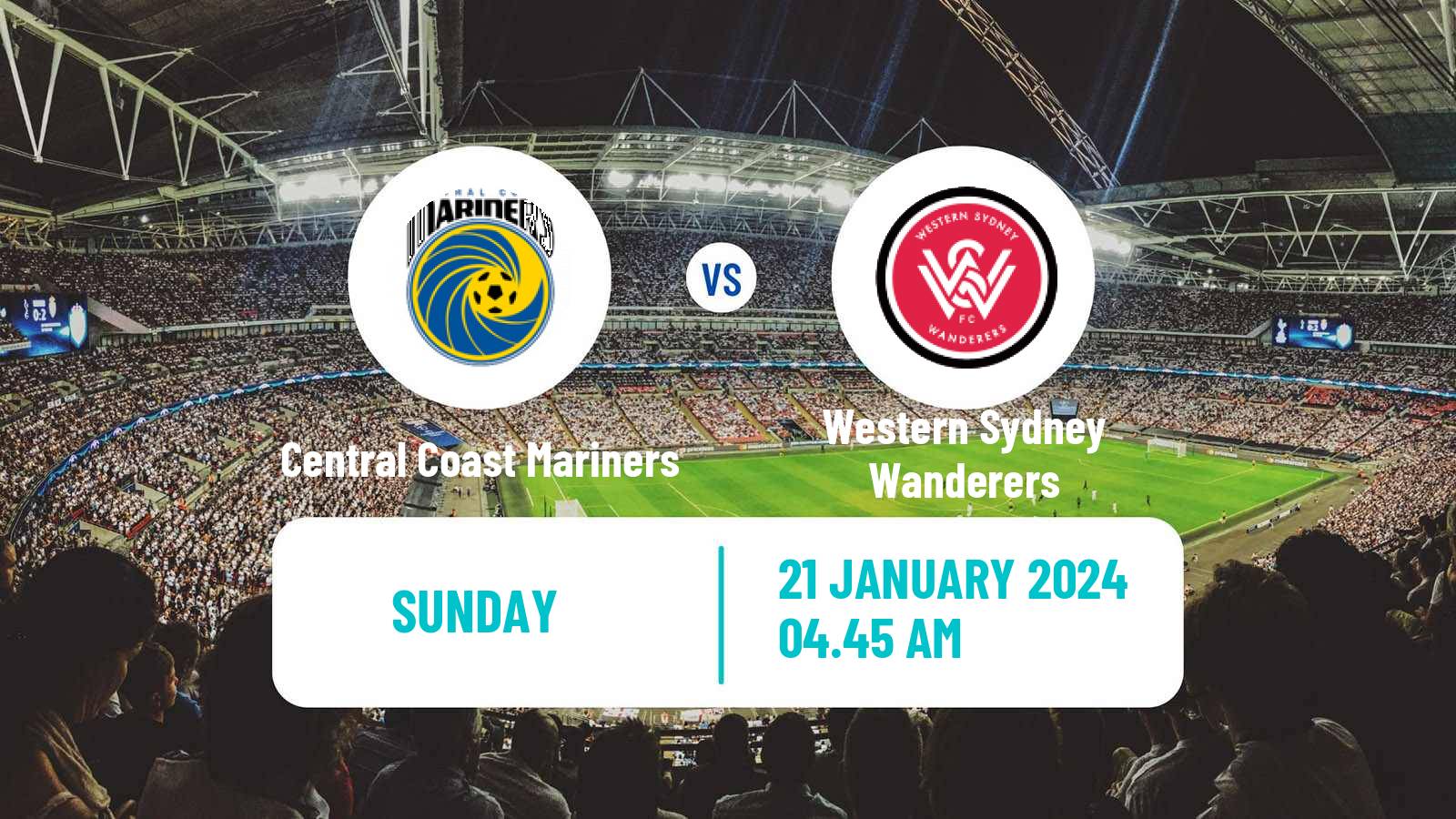 Soccer Australian A-League Women Central Coast Mariners - Western Sydney Wanderers