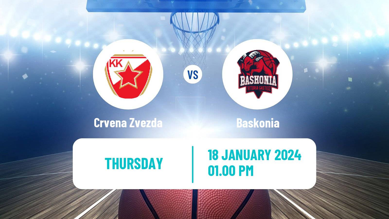 Basketball Euroleague Crvena Zvezda - Baskonia
