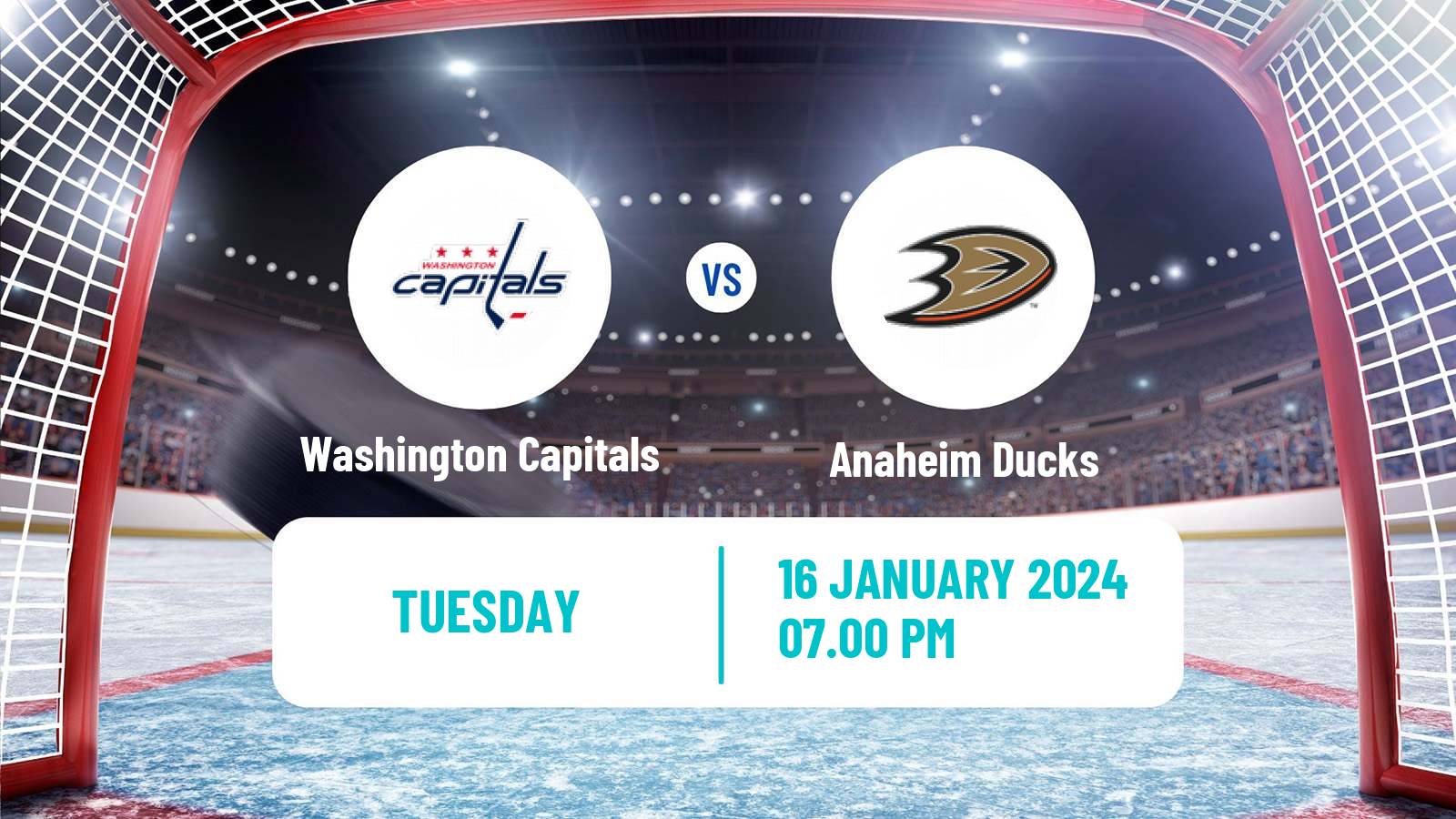 Hockey NHL Washington Capitals - Anaheim Ducks