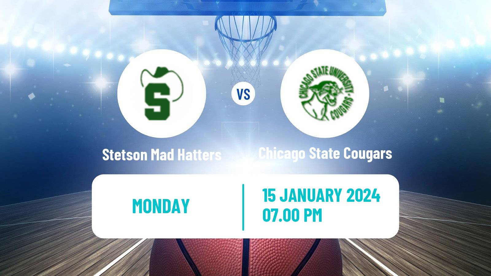 Basketball NCAA College Basketball Stetson Mad Hatters - Chicago State Cougars