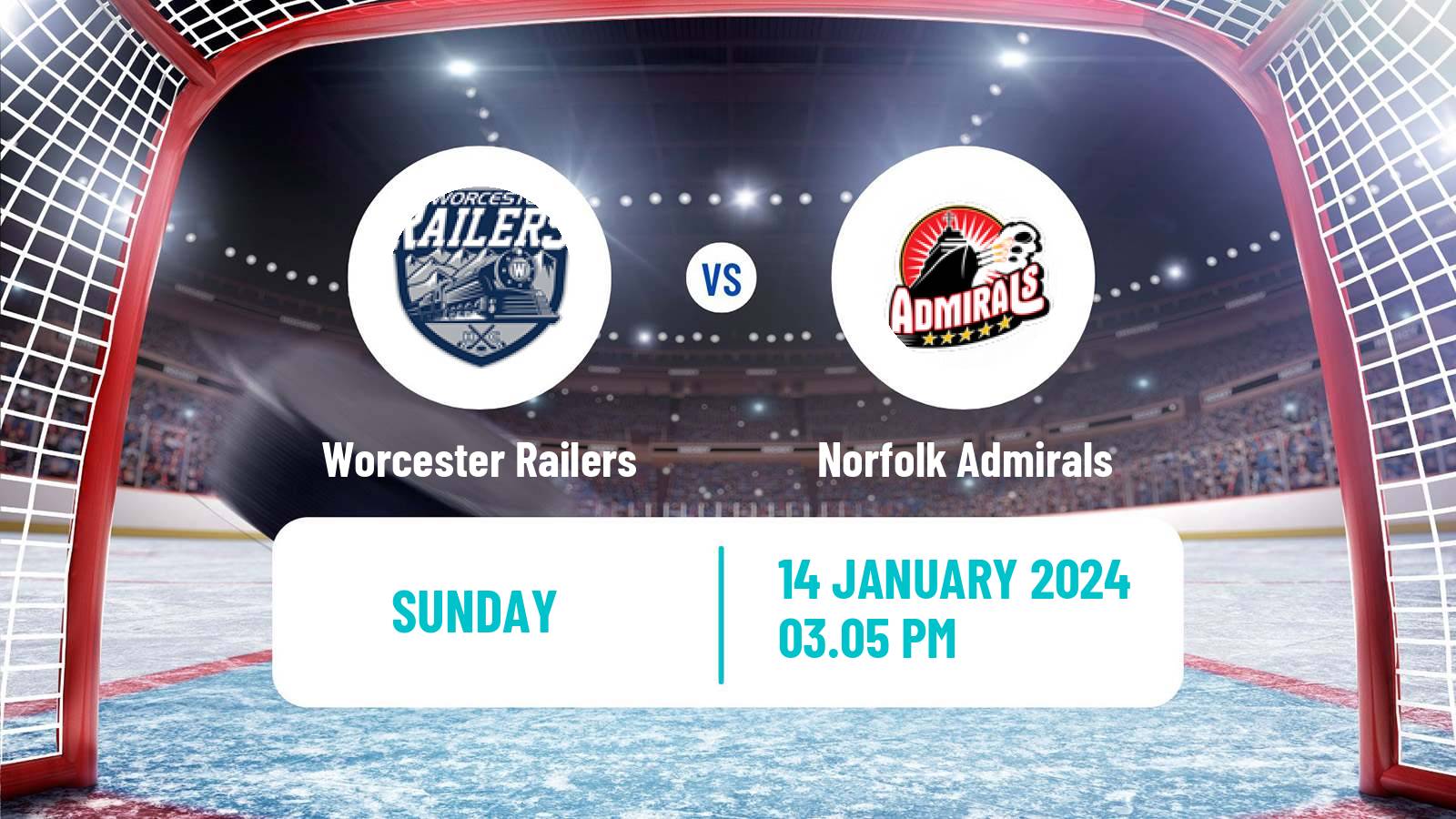 Hockey ECHL Worcester Railers - Norfolk Admirals