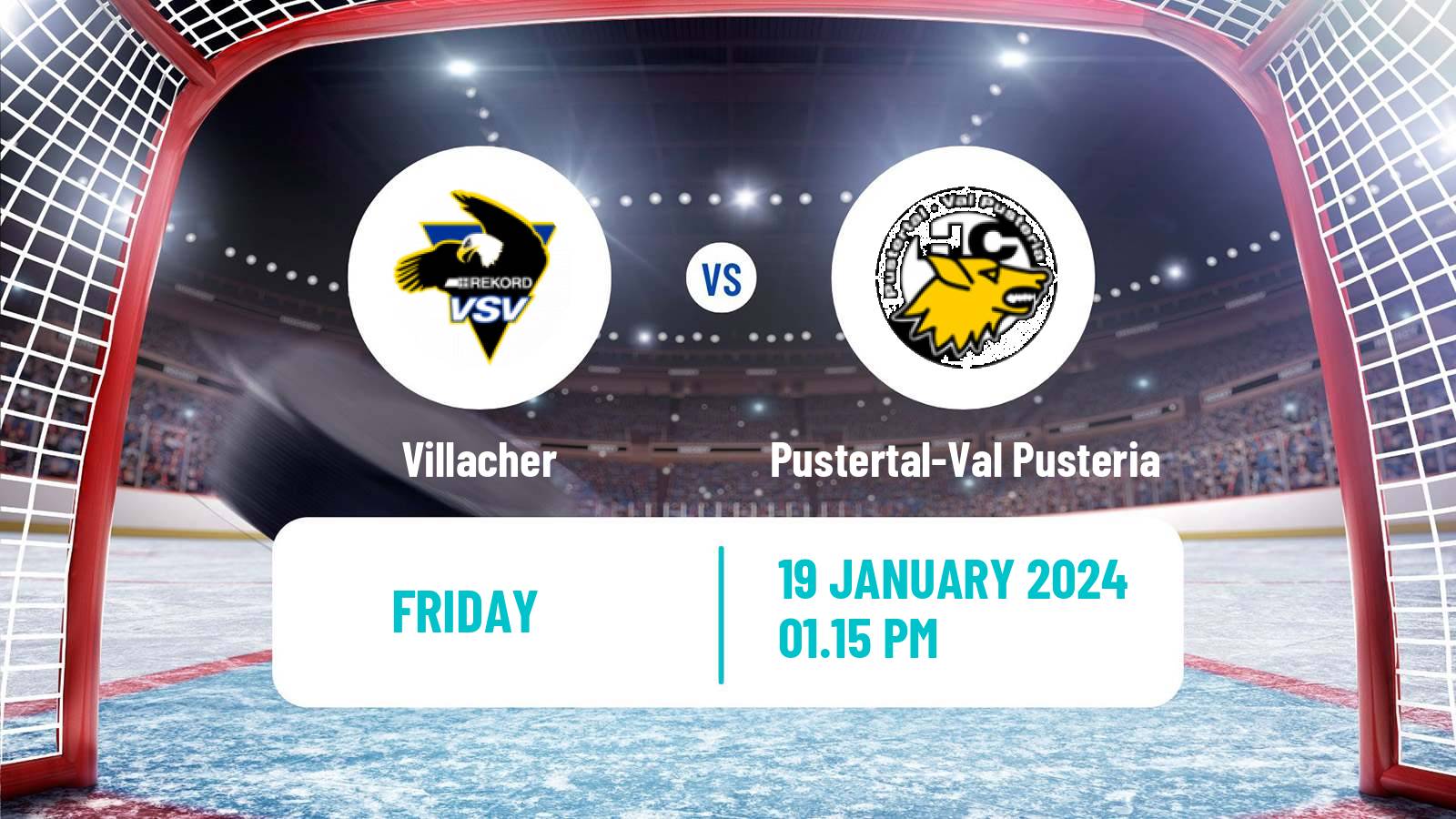 Hockey Austrian Ice Hockey League Villacher - Pustertal-Val Pusteria