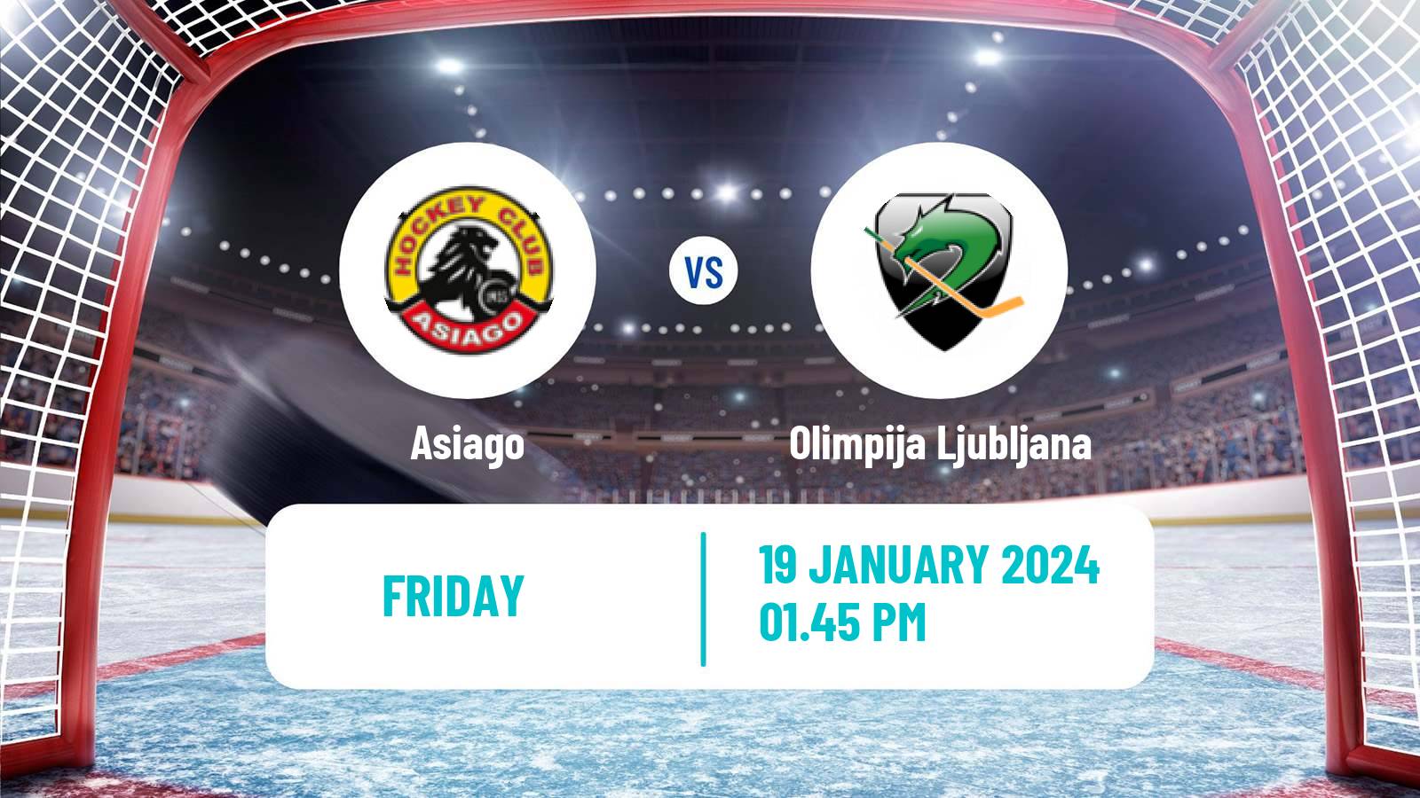 Hockey Austrian Ice Hockey League Asiago - Olimpija Ljubljana
