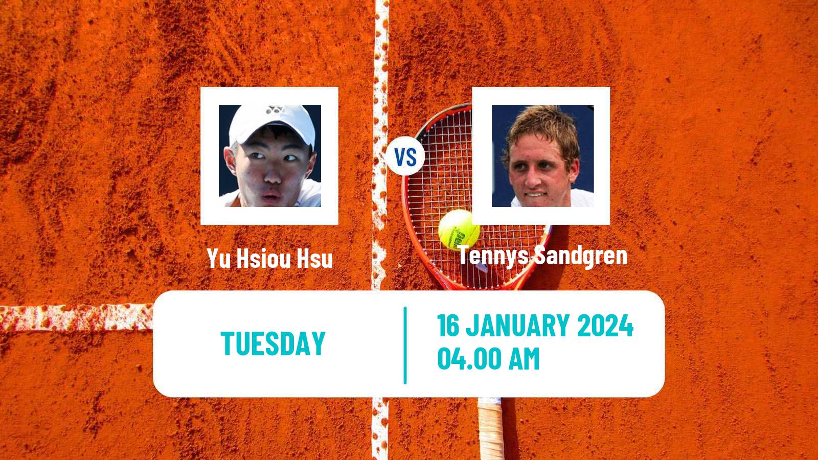 Tennis Nonthaburi 3 Challenger Men Yu Hsiou Hsu - Tennys Sandgren