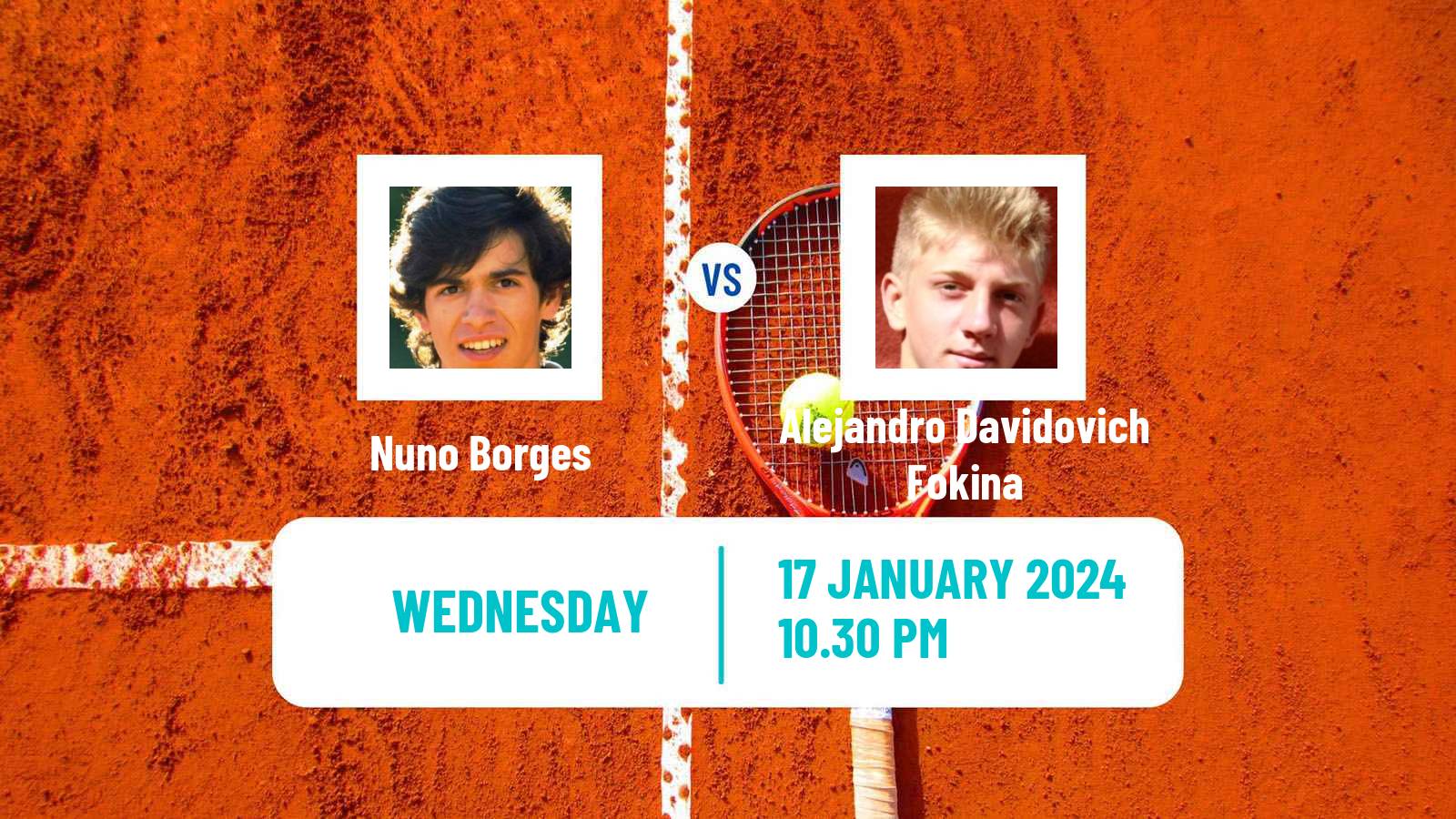 Tennis ATP Australian Open Nuno Borges - Alejandro Davidovich Fokina
