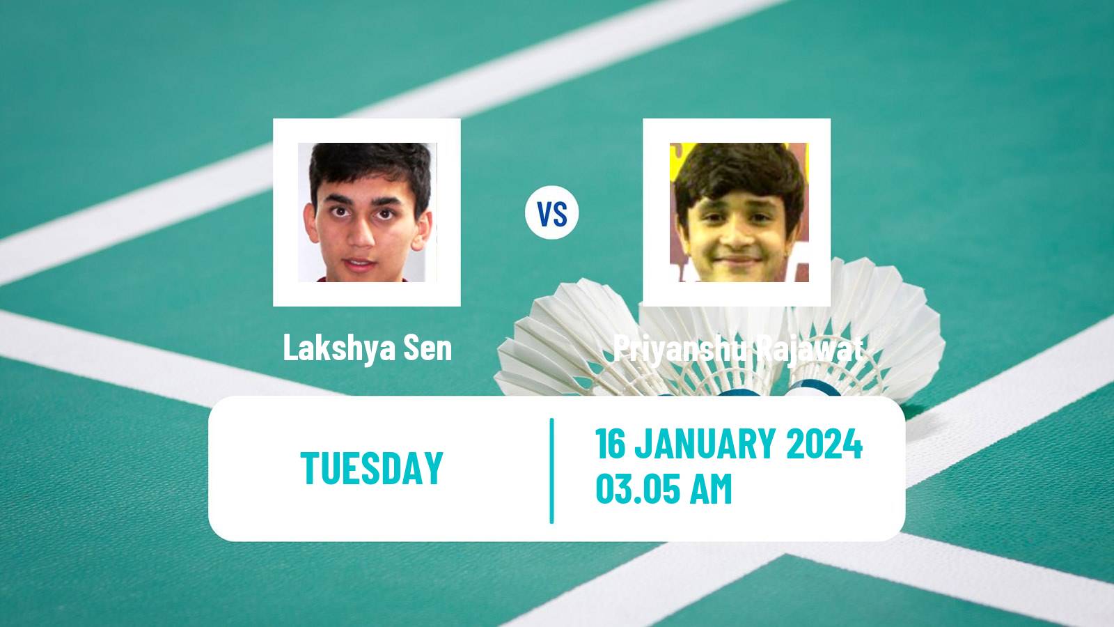 Badminton BWF World Tour India Open Men Lakshya Sen - Priyanshu Rajawat