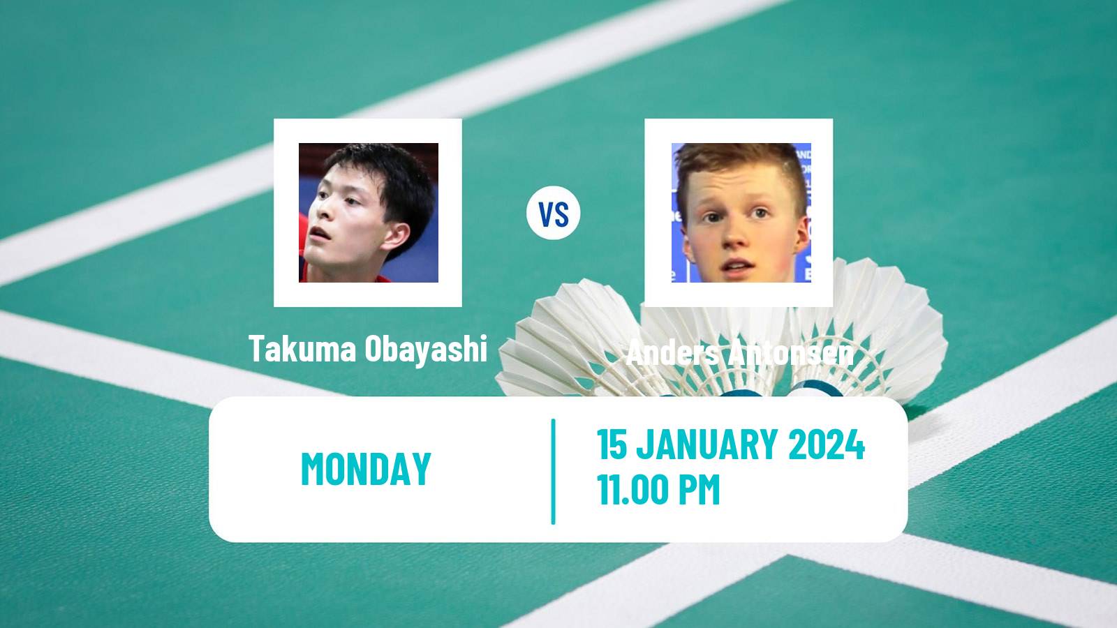 Badminton BWF World Tour India Open Men Takuma Obayashi - Anders Antonsen