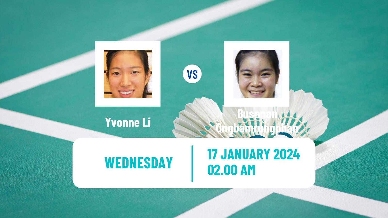 Badminton BWF World Tour India Open Women Yvonne Li - Busanan Ongbamrungphan