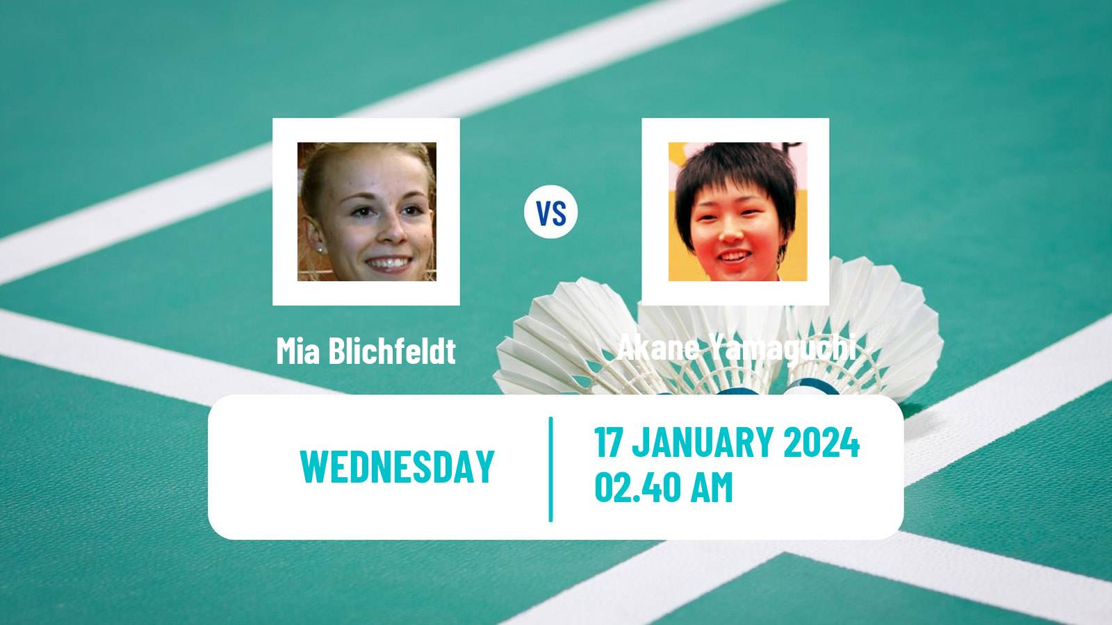 Badminton BWF World Tour India Open Women Mia Blichfeldt - Akane Yamaguchi
