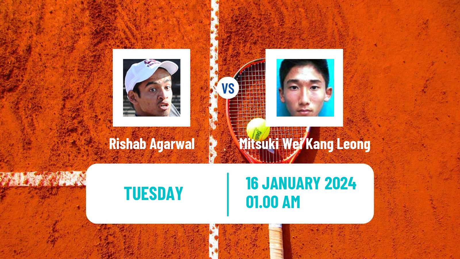 Tennis ITF M25 Bhopal Men Rishab Agarwal - Mitsuki Wei Kang Leong