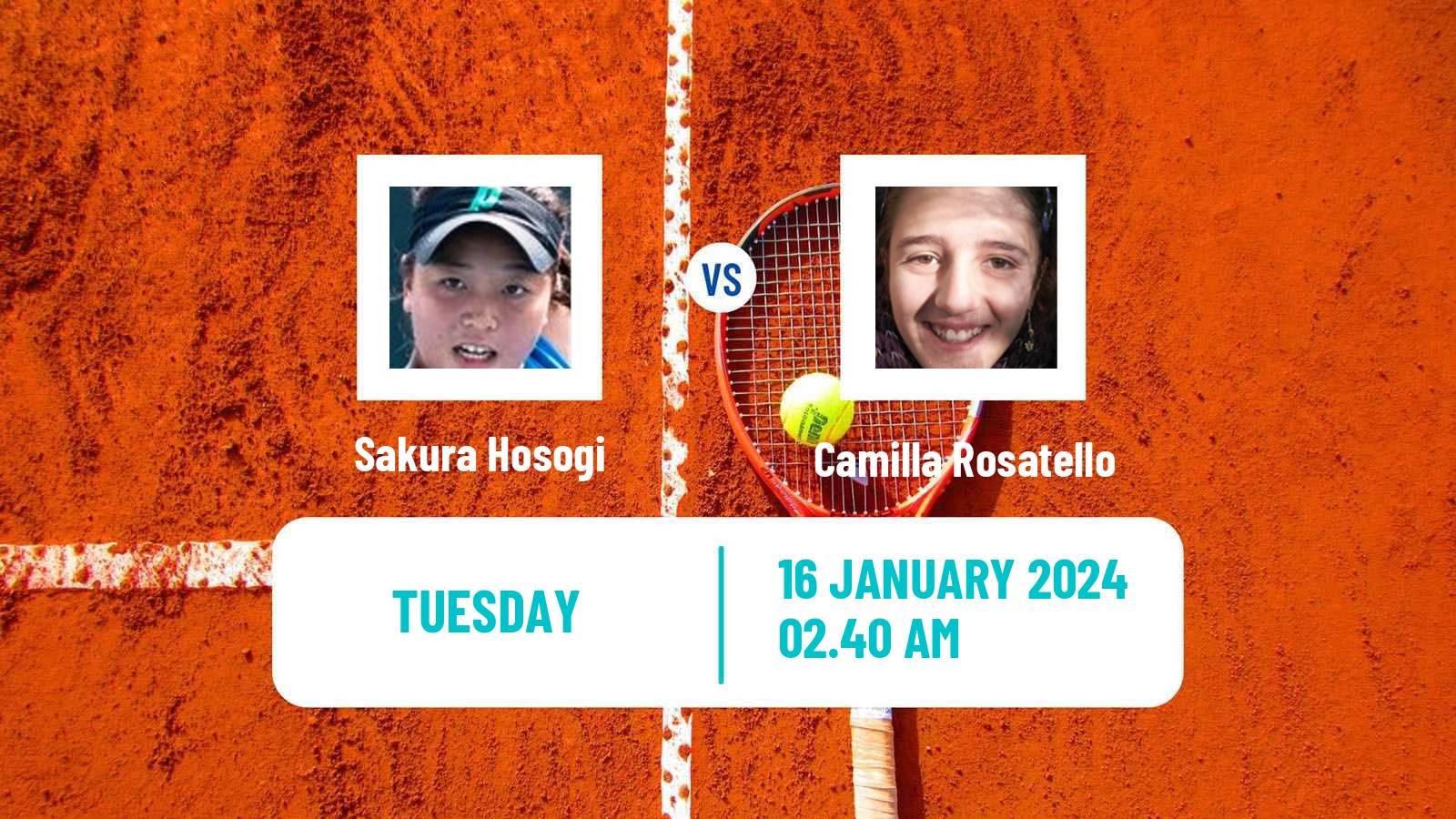 Tennis ITF W50 Bengaluru Women 2024 Sakura Hosogi - Camilla Rosatello