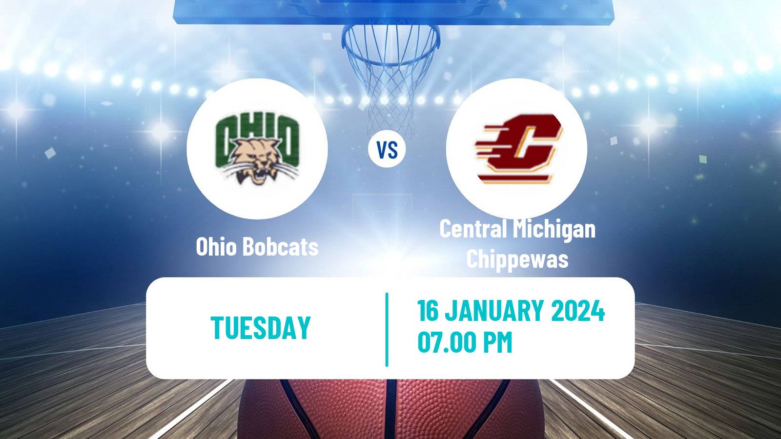 Basketball NCAA College Basketball Ohio Bobcats - Central Michigan Chippewas