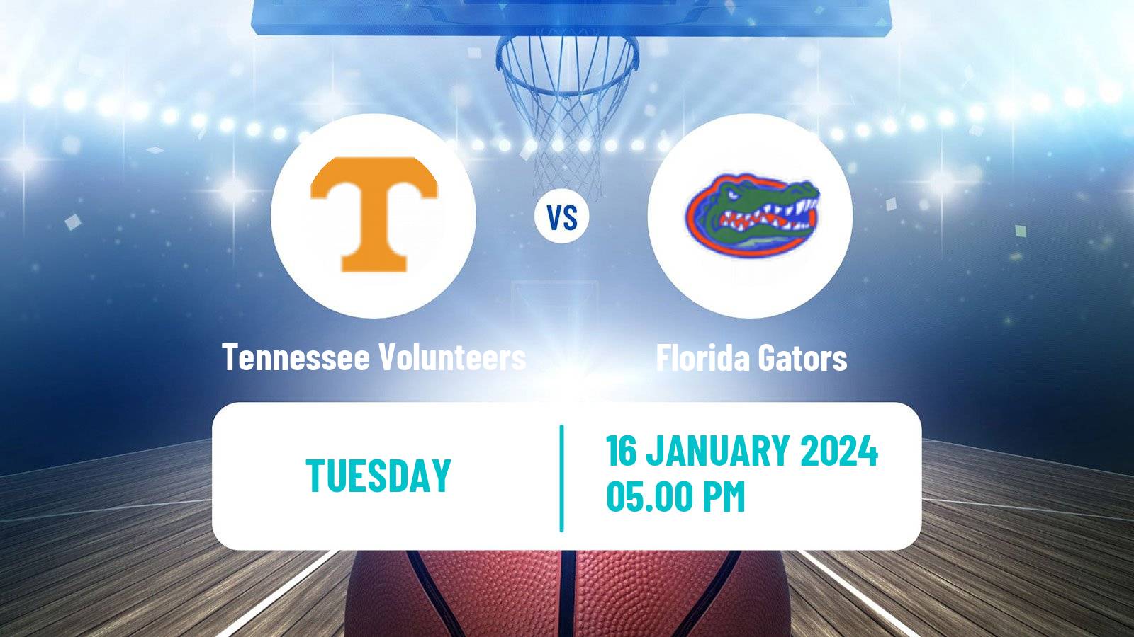 Basketball NCAA College Basketball Tennessee Volunteers - Florida Gators
