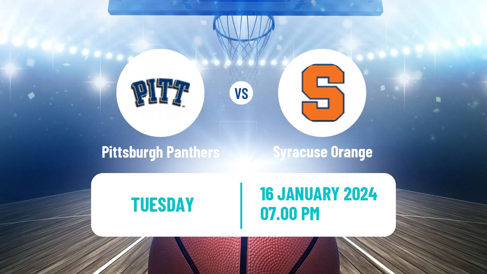 Basketball NCAA College Basketball Pittsburgh Panthers - Syracuse Orange