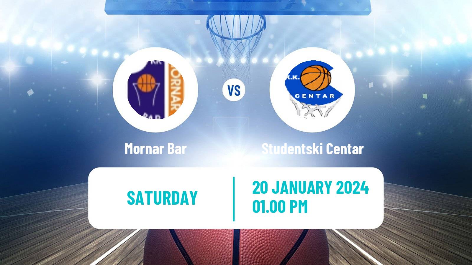 Basketball Adriatic League Mornar Bar - Studentski Centar