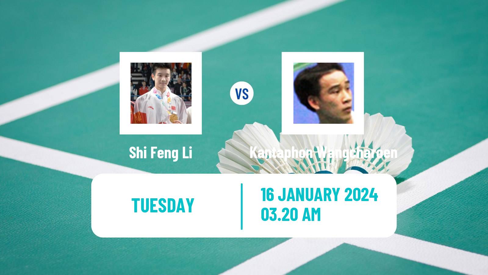 Badminton BWF World Tour India Open Men Shi Feng Li - Kantaphon Wangcharoen