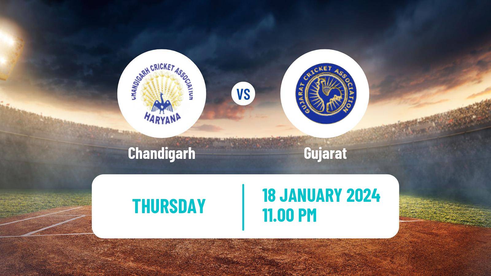 Cricket Ranji Trophy Chandigarh - Gujarat