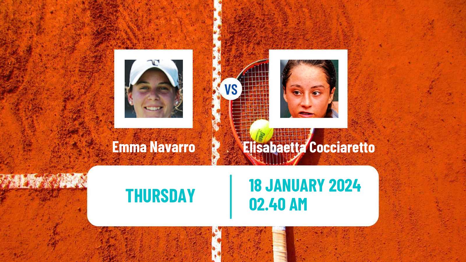 Tennis WTA Australian Open Emma Navarro - Elisabaetta Cocciaretto