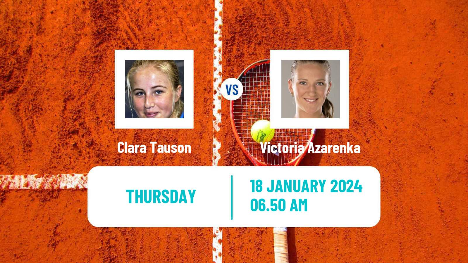 Tennis WTA Australian Open Clara Tauson - Victoria Azarenka