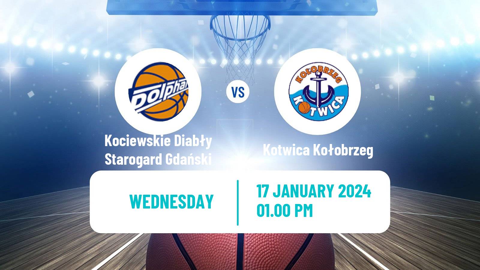 Basketball Polish 1 Liga Basketball Kociewskie Diabły Starogard Gdański - Kotwica Kołobrzeg