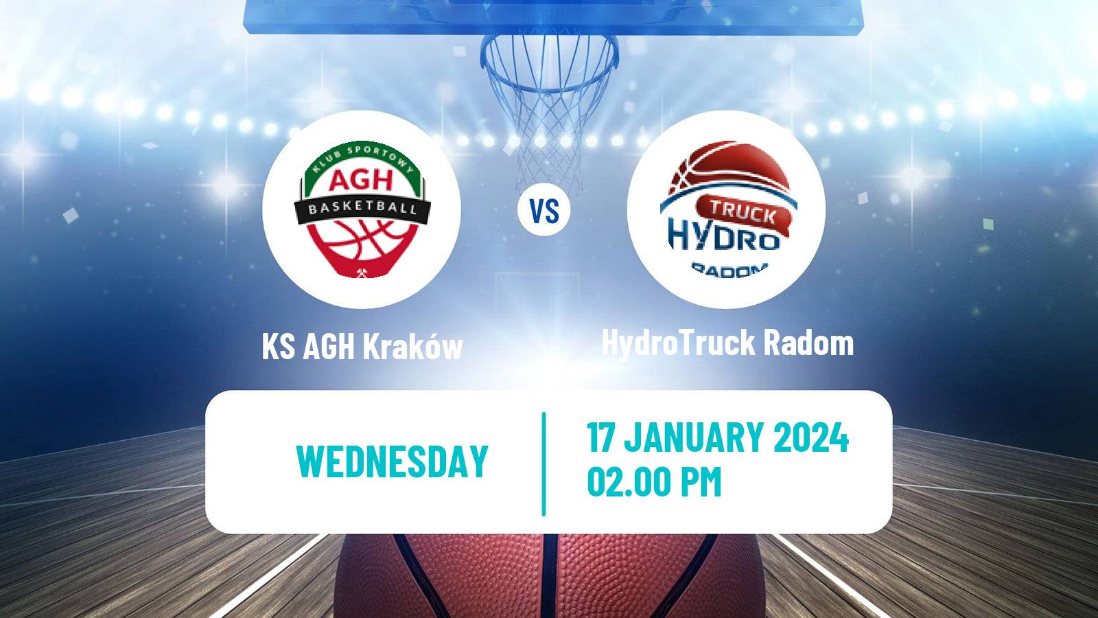 Basketball Polish 1 Liga Basketball KS AGH Kraków - HydroTruck Radom