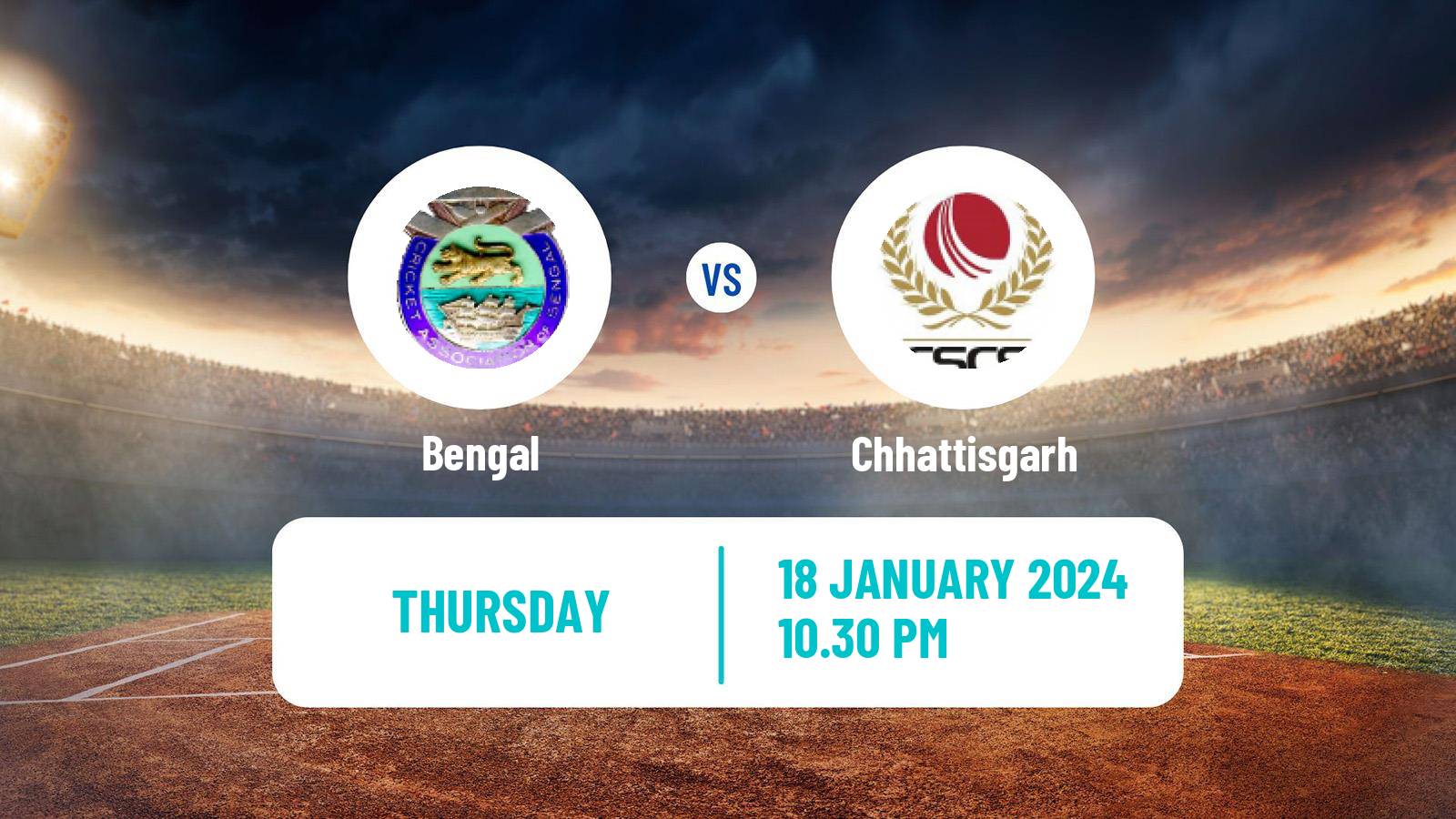 Cricket Ranji Trophy Bengal - Chhattisgarh