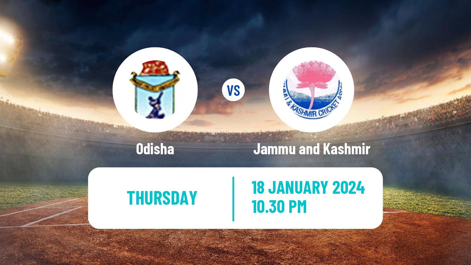 Cricket Ranji Trophy Odisha - Jammu and Kashmir