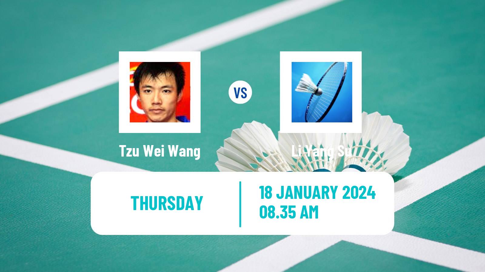 Badminton BWF World Tour India Open Men Tzu Wei Wang - Li Yang Su