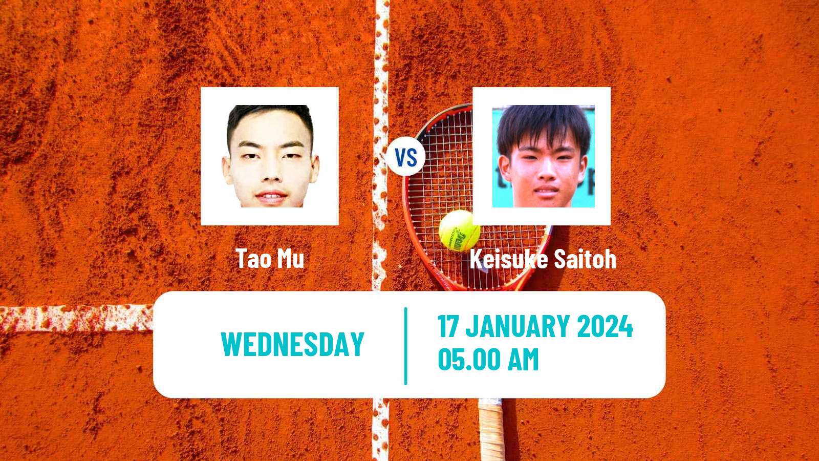 Tennis ITF M15 Monastir 3 Men Tao Mu - Keisuke Saitoh