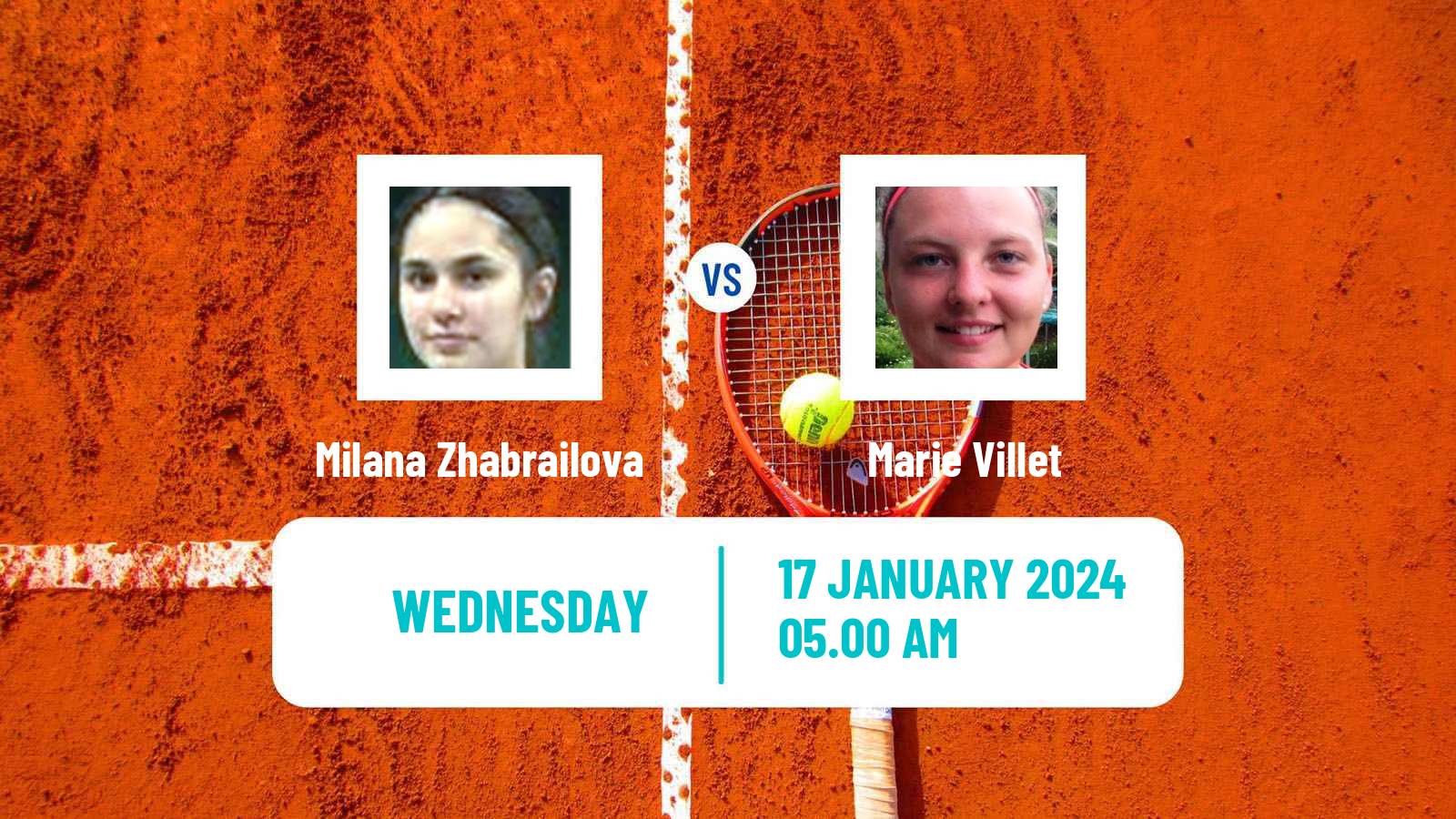 Tennis ITF W35 Monastir Women Milana Zhabrailova - Marie Villet
