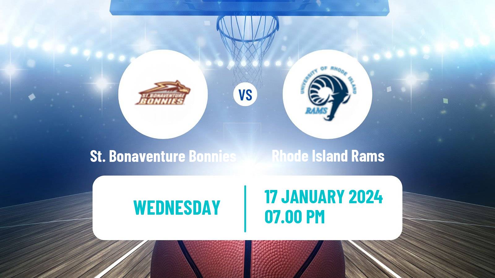 Basketball NCAA College Basketball St. Bonaventure Bonnies - Rhode Island Rams